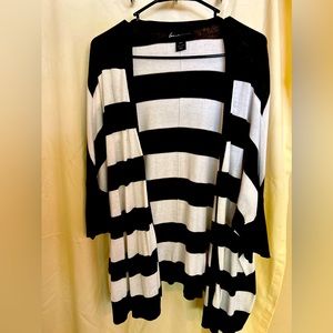 Lane Bryant Black:White Cardigan